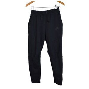 Nike Sweatpants L Unisex Kids Black Pull On Drawstring Standard Fit Cotton Blend
